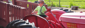 Farm-themed playground provides hours of fun for the kids.
