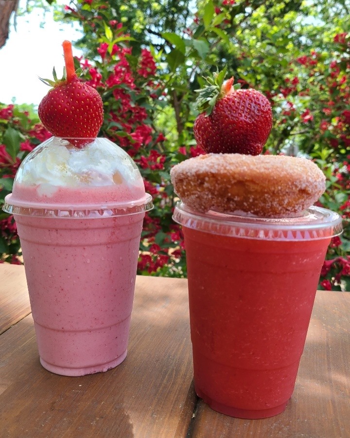 strawberry smoothie and strawberry slush