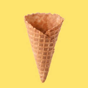 Waffle cone for ice cream