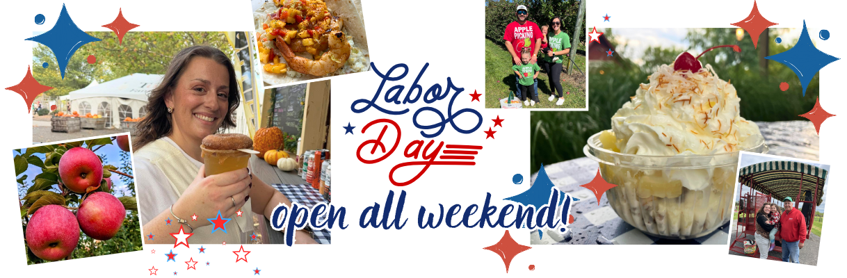 Open Labor Day weekend! Saturday through Monday, Labor Day